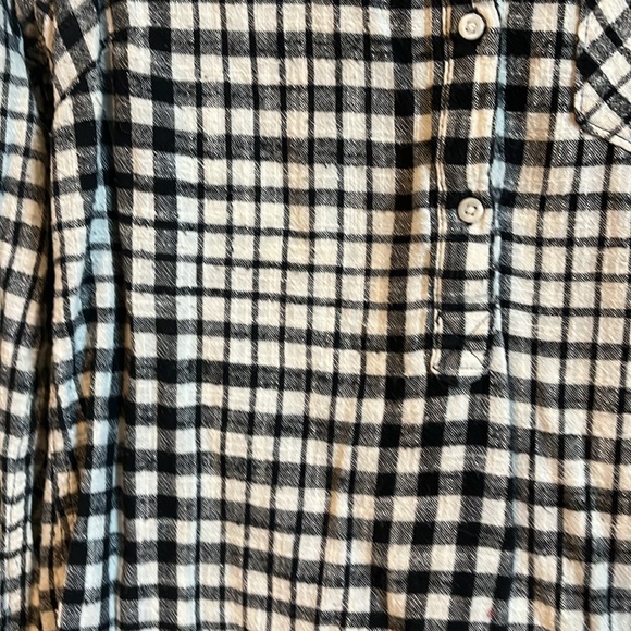Merona black and cream plaid tunic top - Picture 2 of 2